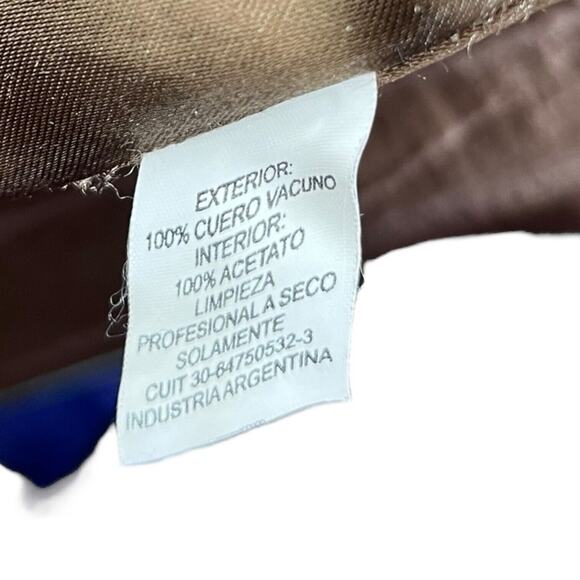 Vtg Argentinian Leather Jacket Sz L Full Zip Solid Heavy -Leather Shop. EUC READ - Picture 12 of 16